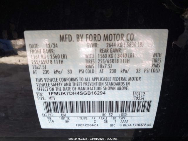 1FMUK7DH4SGB16294 Ford Explorer Active