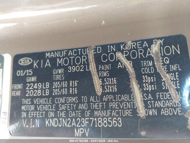 KIA Soul 2015 KNDJN2A23F7188563 Image 9