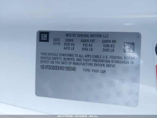 2017 CHEVROLET CAMARO 1G1FD3DSXH0108349 Photo 8