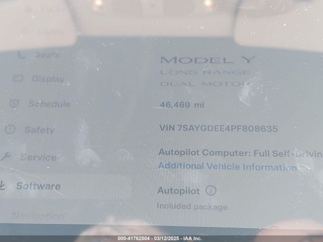 7SAYGDEE4PF808635 Tesla Model Y Awd/long Range Dual Motor All-wheel Drive