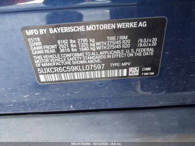 5UXCR6C59KLL07597 BMW X5 Xdrive40i
