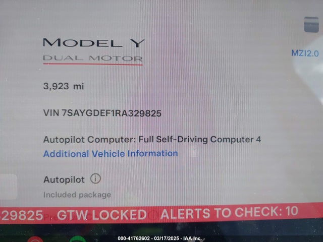 2024 TESLA MODEL Y 7SAYGDEF1RA329825 Photo 6