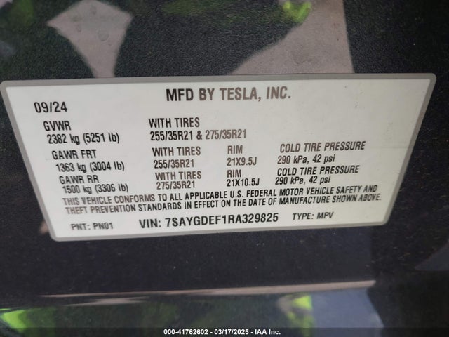 2024 TESLA MODEL Y 7SAYGDEF1RA329825 Photo 8
