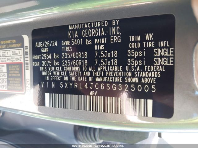 2025 KIA SORENTO 5XYRL4JC6SG325005 Photo 8