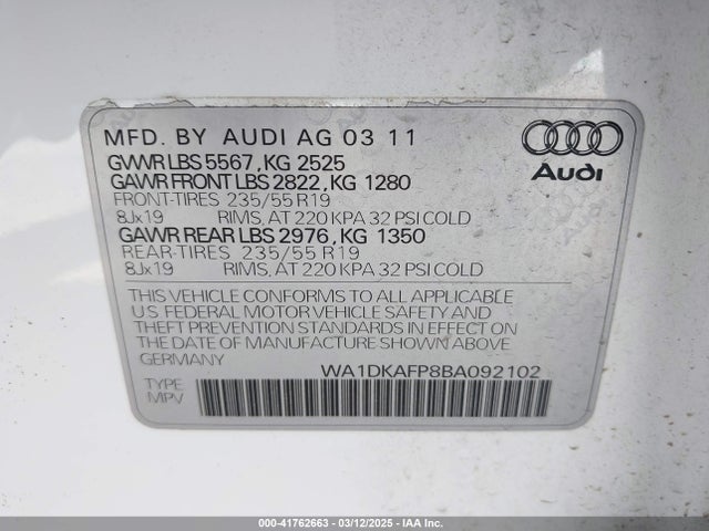 2011 AUDI Q5 WA1DKAFP8BA092102 Photo 8