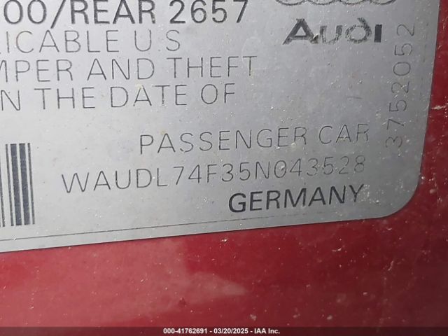 2005 AUDI A6 WAUDL74F35N043528 Photo 8