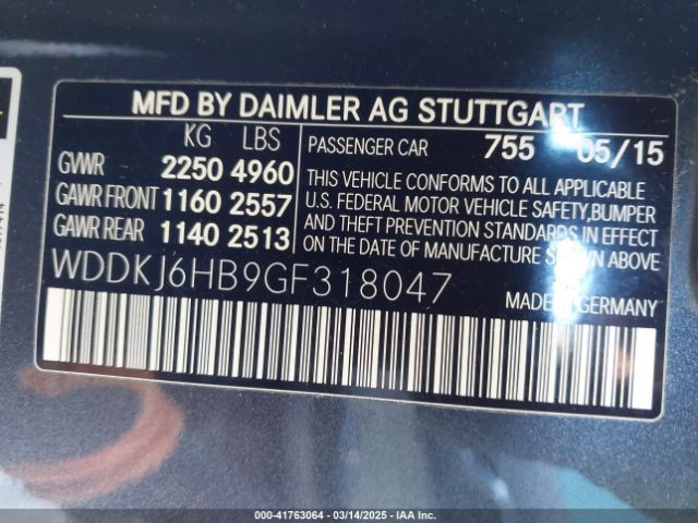 WDDKJ6HB9GF318047 Mercedes-Benz E 400 4matic