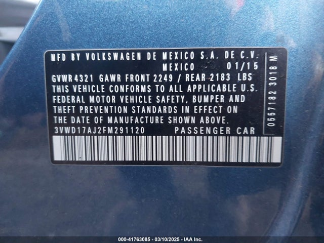 3VWD17AJ2FM291120 Volkswagen 1.8t