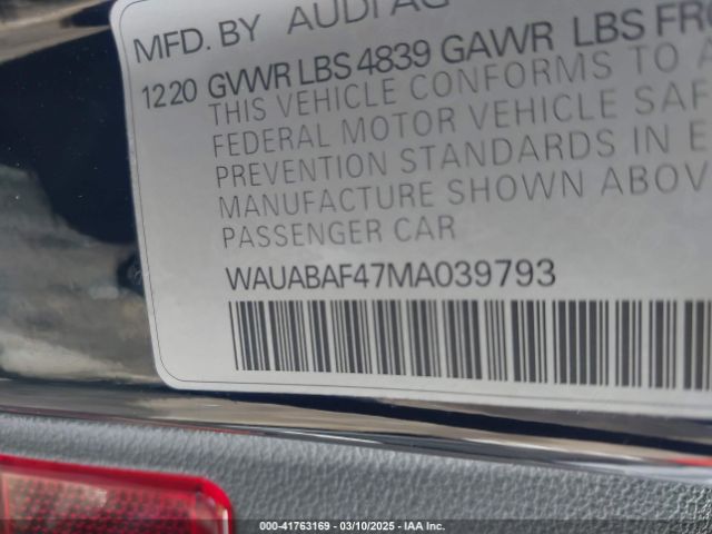 WAUABAF47MA039793 Audi A4 Premium 40 Tfsi Quattro S Tronic