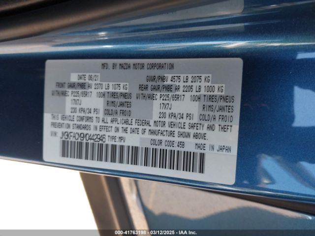 JM3KFACM9M0442946 Mazda Cx-5 Touring