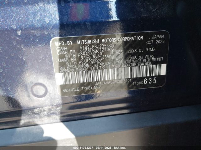 2024 MITSUBISHI OUTLANDER JA4J4VA82RZ023101 Photo 8