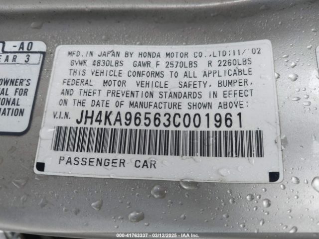 2003 ACURA RL JH4KA96563C001961 Photo 8
