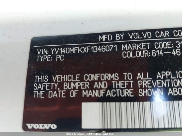 2015 VOLVO S60 YV140MFKXF1346071 Photo 8