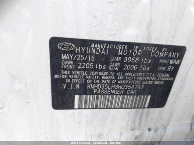 KMHD35LH3HU354747 Hyundai ELANTRA GT