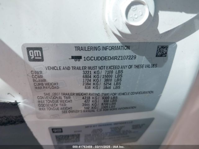 1GCUDDED4RZ107229 Chevrolet Silverado 1500 4wd  Short Bed Lt