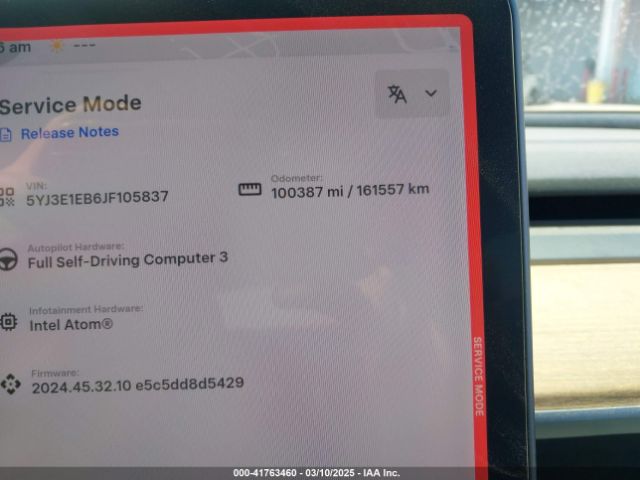 5YJ3E1EB6JF105837 Tesla Model 3 Long Range/performance