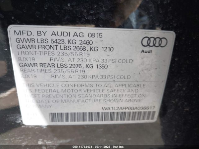 WA1L2AFP6GA038817 Audi Q5 2.0t Premium
