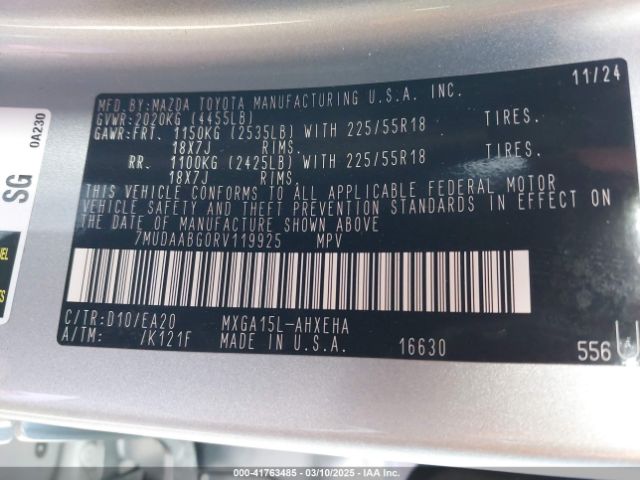 7MUDAABG0RV119925 Toyota Corolla Cross Xle