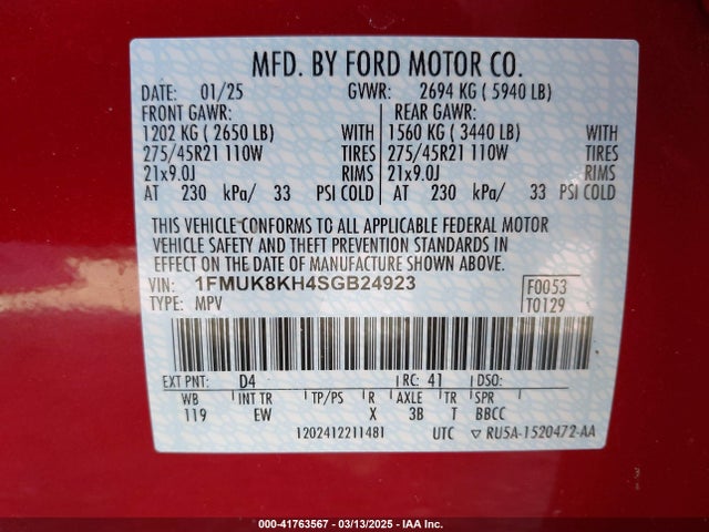 Ford Explorer St-line 2025 1FMUK8KH4SGB24923 Image 9