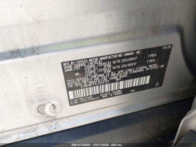 2T3W1RFV1LC052172 Toyota Rav4 Xle