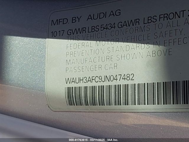 WAUH3AFC9JN047482 Audi A6 3.0t Premium