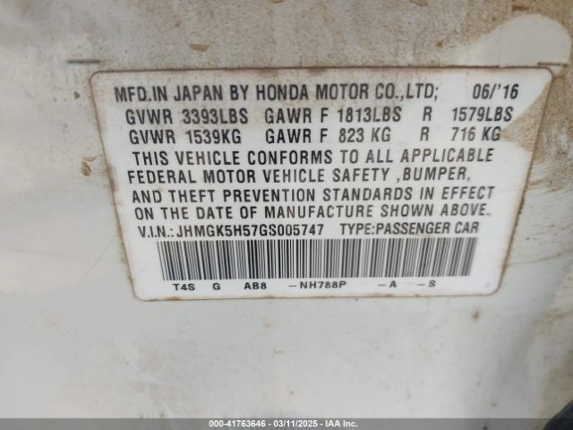 JHMGK5H57GS005747 Honda FIT LX