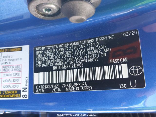 NMTKHMBXXLR108905 Toyota C-HR LE
