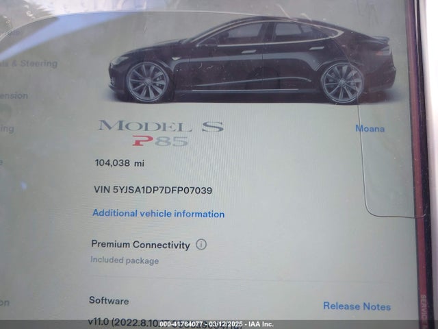 2013 TESLA MODEL S 5YJSA1DP7DFP07039 Photo 6
