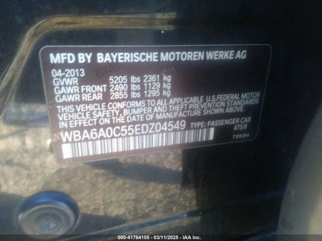 WBA6A0C55EDZ04549 BMW 640i Gran Coupe