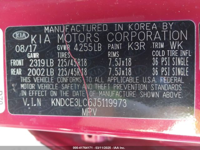 KNDCE3LC6J5119973 KIA Niro Touring
