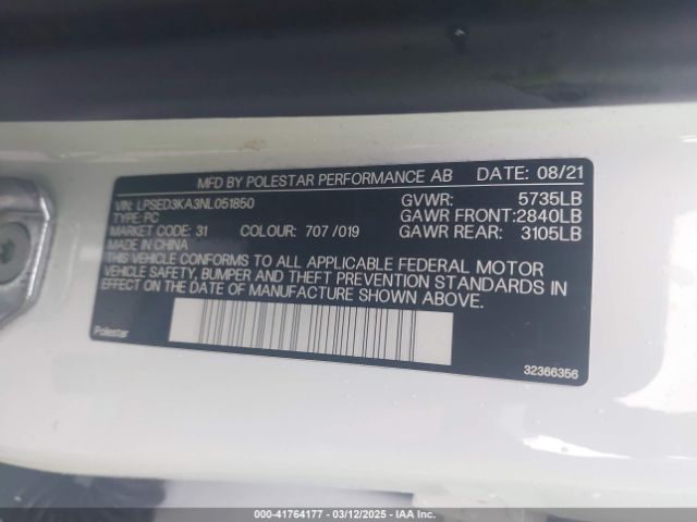 LPSED3KA3NL051850 Polestar 2 Long Range Dual Motor