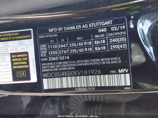 WDC0G4KB0KV181926 Mercedes-Benz Glc 300 4matic