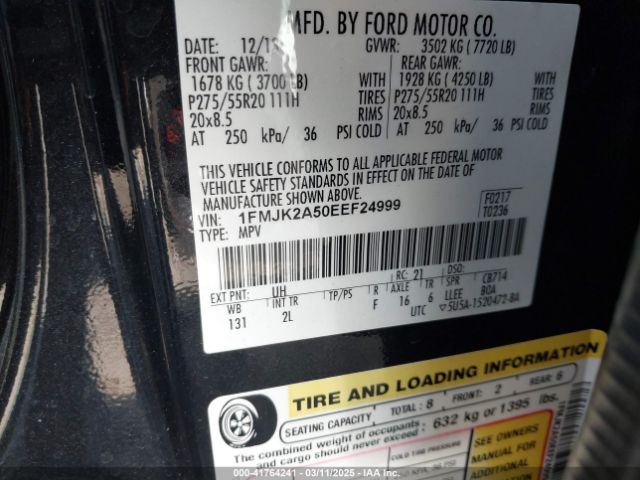 1FMJK2A50EEF24999 Ford Expedition El Limited