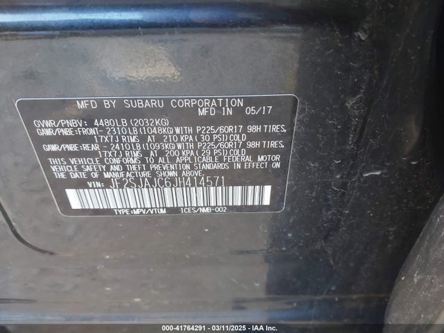 Subaru Forester 2.5i Limited 2018 JF2SJAJC6JH414571 Image 9
