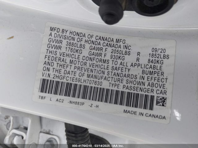 2HGFC1E59LH707630 Honda CIVIC SI SEDAN