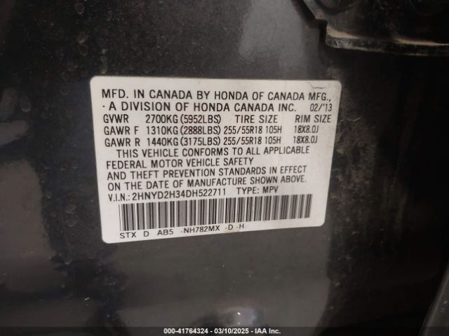 2013 ACURA MDX 2HNYD2H34DH522711 Photo 8