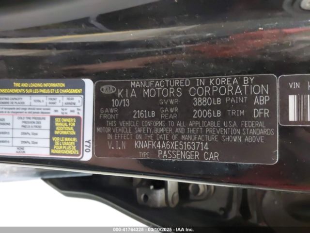 KNAFK4A6XE5163714 KIA FORTE LX