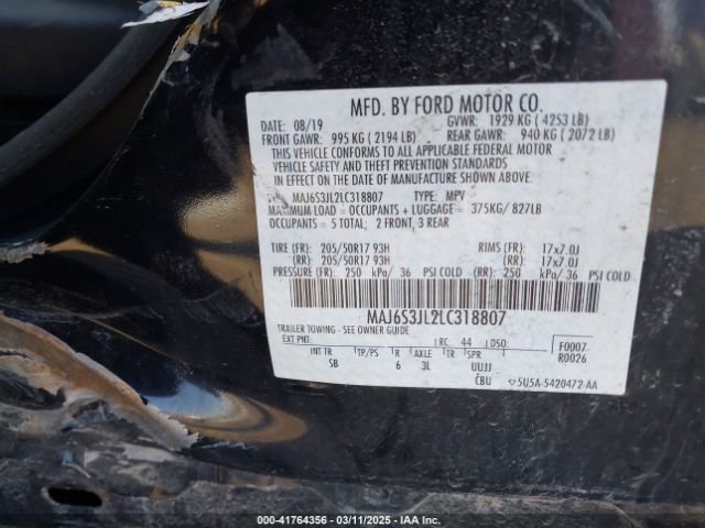 MAJ6S3JL2LC318807 Ford Ecosport Ses