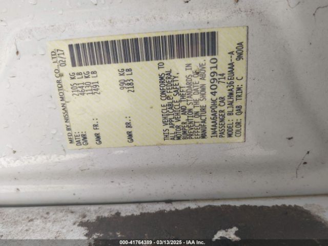 1N4AA6AP0HC409910 Nissan Maxima 3.5 Platinum