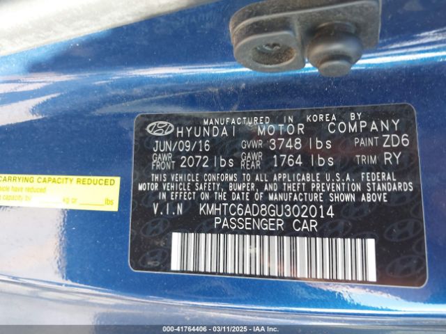 KMHTC6AD8GU302014 Hyundai Veloster