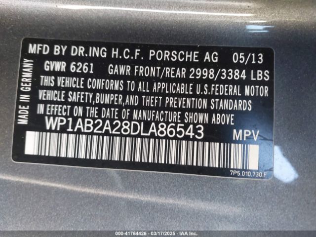 2013 PORSCHE CAYENNE WP1AB2A28DLA86543 Photo 8