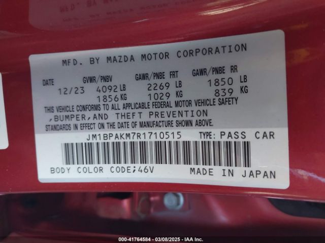 JM1BPAKM7R1710515 Mazda MAZDA3