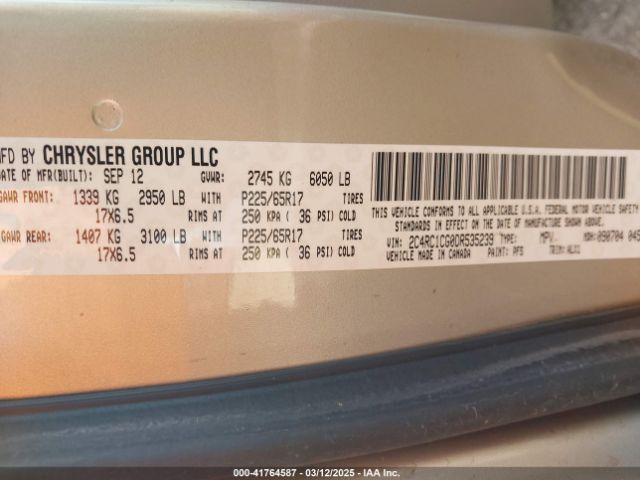 2013 CHRYSLER TOWN & COUNTRY 2C4RC1CG0DR535239 Photo 8