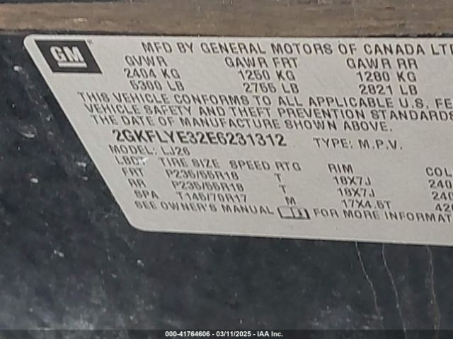 2GKFLYE32E6231312 GMC Terrain Slt-2