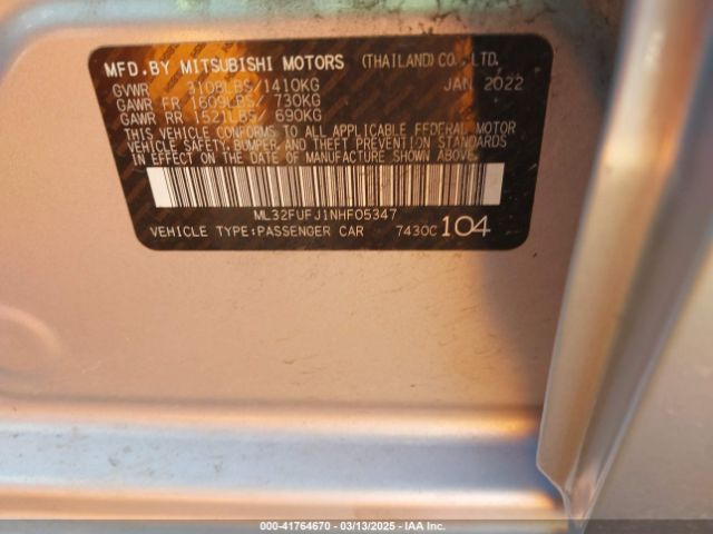 ML32FUFJ1NHF05347 Mitsubishi Mirage G4 Black Edition/es/le