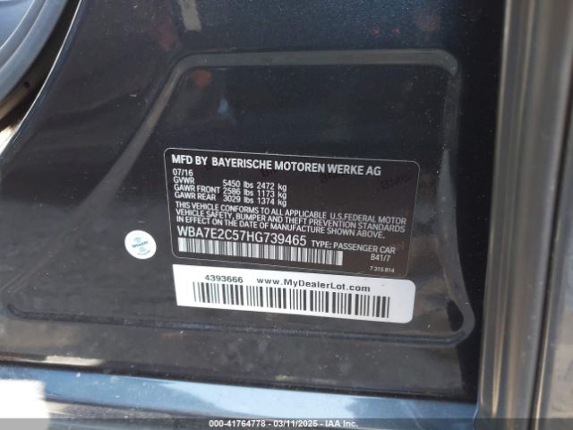 WBA7E2C57HG739465 BMW 740I
