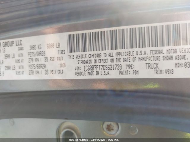 2013 RAM 1500 1C6RR7FT7DS631739 Photo 8
