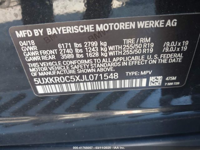 5UXKR0C5XJL071548 BMW X5 Xdrive35i