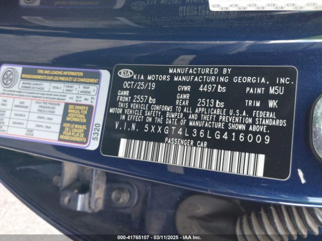 5XXGT4L36LG416009 KIA Optima S