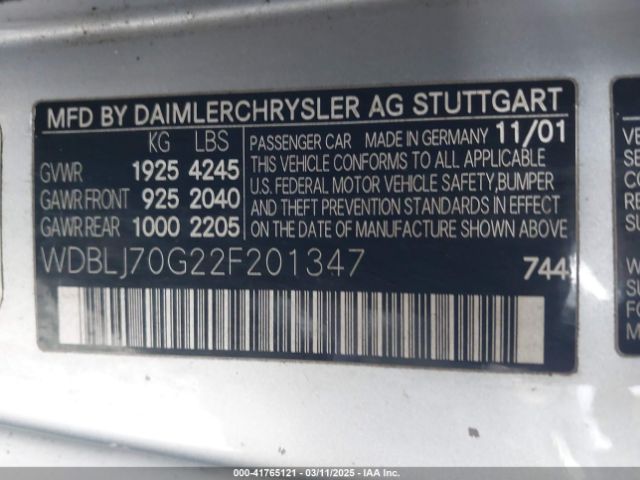2002 MERCEDES-BENZ CLK 430 WDBLJ70G22F201347 Photo 8